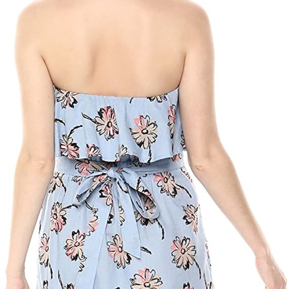 NWT $89 JOA RUFFLE XS DRESS SKY TAUPE FLORAL - Picture 4 of 8